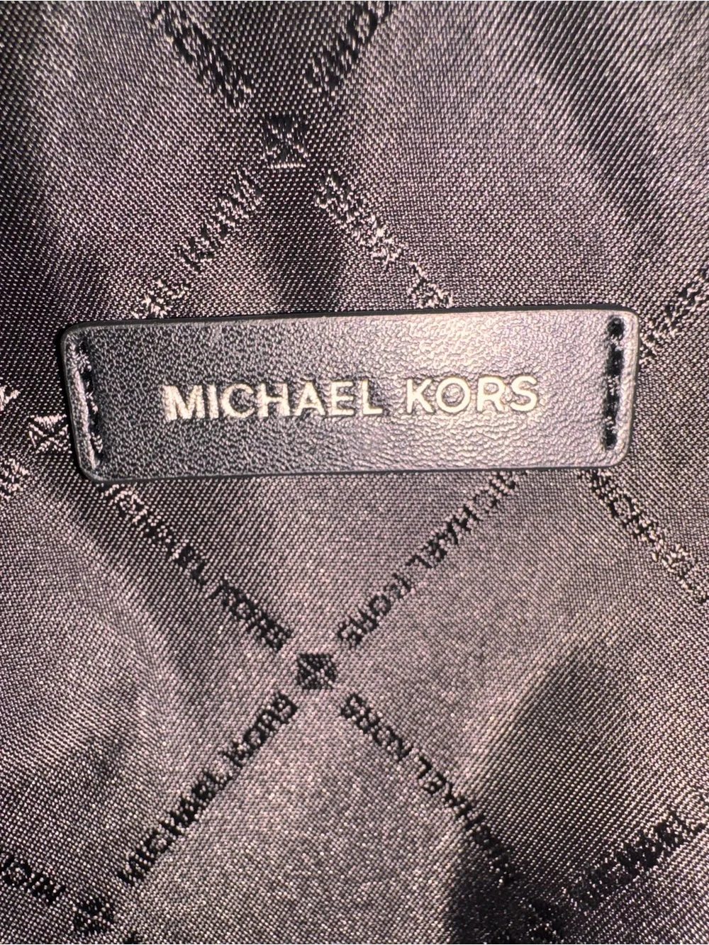 Michael Kors Black Embossed MK Messenger Bag